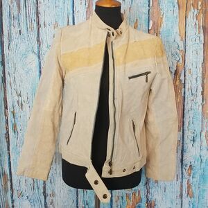 Helium genuine leather suede biker jacket